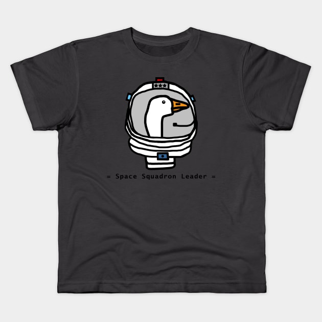 Space Squadron Leader Goose Portrait Kids T-Shirt by ellenhenryart